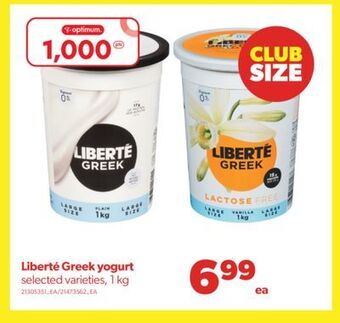 Real Canadian Superstore Liberté greek yogurt, 1 kg offer