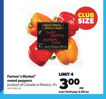 Real Canadian Superstore Farmer's market™ sweet peppers, 4's offer