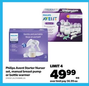 Real Canadian Superstore Philips avent starter nurser set, manual breast pump or bottle warmer offer