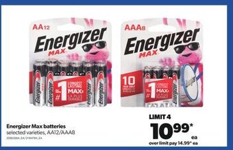 Real Canadian Superstore Energizer max batteries, aa12/aaa8 offer