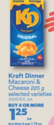 Real Canadian Superstore Kraft dinner macaroni & cheese, 225 g offer