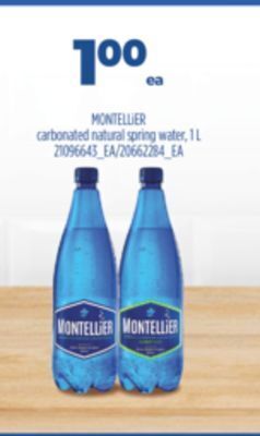 Real Canadian Superstore Montellier carbonated natural spring water, 1 l offer