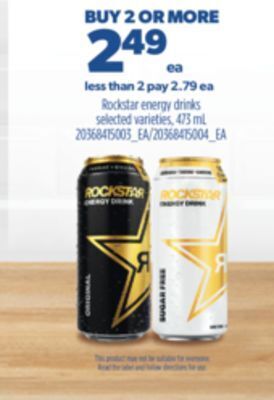 Real Canadian Superstore Rockstar energy drinks, 473 ml offer