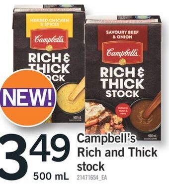Fortinos Campbell's rich and thick stock,500 ml offer