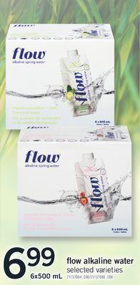 Fortinos Flow alkaline water, 6x500 ml offer