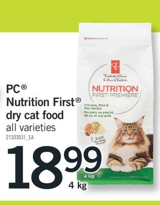 Fortinos Pc® nutrition first® dry cat food, 4 kg offer
