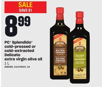Independent Grocer Pc® splendido® cold-pressed or cold-extracted delicato extra virgin olive oil, 1 l offer
