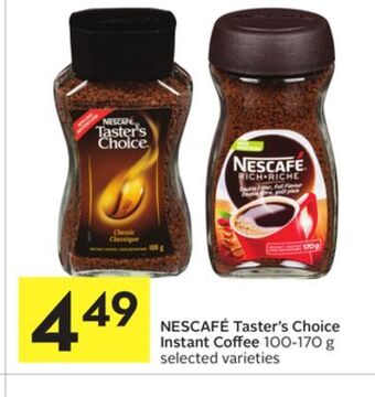 Foodland Nescafé taster's choice instant coffee 100-170 g selected varieties offer