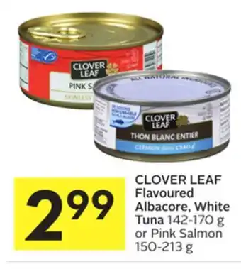 Foodland Clover leaf flavoured albacore, white tuna 142-170 g or pink salmon 150-213 g offer