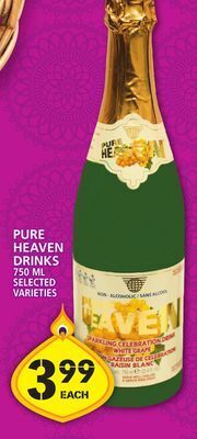 Food Basics Pure heaven drinks offer