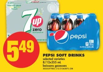 No Frills Pepsi soft drinks, 8/12x355 ml offer
