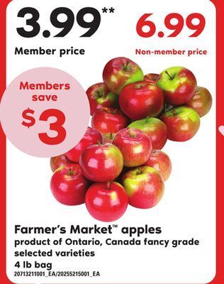 Loblaws Farmer's market™ apples, 4 lb bag offer