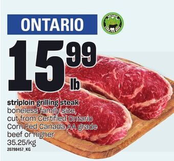 Loblaws Striploin grilling steak offer