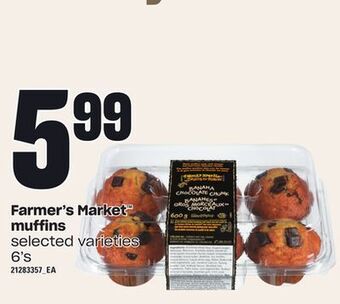 Loblaws Farmer's market™ muffins, 6's offer