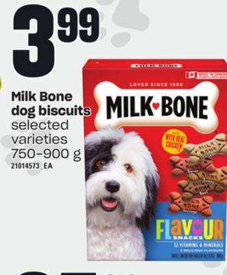 Loblaws Milk bone dog biscuits, 750-900 g offer