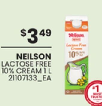 Loblaws Neilson lactose free 10% cream 1 l offer