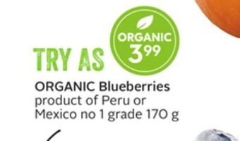 Sobeys Organic blueberries offer