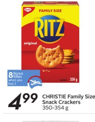 Sobeys Christie family size snack crackers - 8 air miles® bonus miles offer