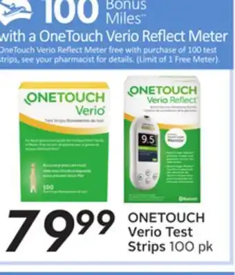 Sobeys Onetouch verio test strips - 100 air miles® bonus miles** offer