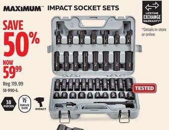 Canadian Tire Maximum impact socket sets offer