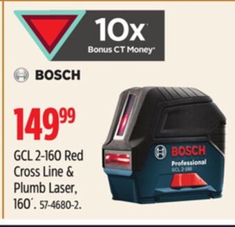 Canadian Tire Bosch gcl 2-160 red cross line & plumb laser, 160´ offer