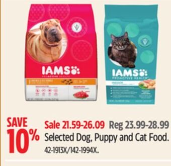 Canadian Tire Iams selected dog, puppy and cat food offer