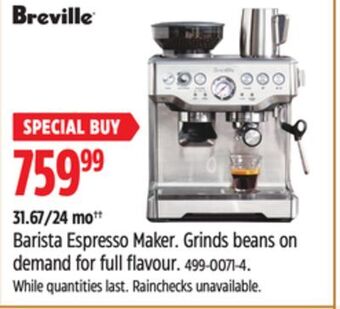 Canadian Tire Breville barista espresso maker. offer