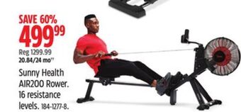 Canadian Tire Sunny health air200 rower offer