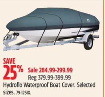 Canadian Tire Classic hydroflo waterproof boat cover offer