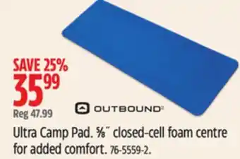 Canadian Tire Outbound ultra camp pad offer