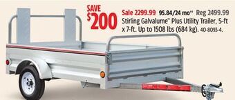 Canadian Tire Stirling galvalume plus utility trailer, 5-ft x 7-ft offer