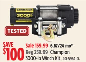 Canadian Tire Champion 3000-lb winch kit offer