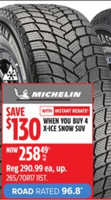 Canadian Tire Michelin x-ice snow suv tire offer