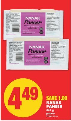 No Frills Nanak paneer, 341 g offer