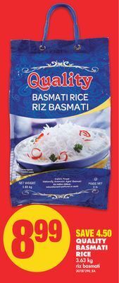 No Frills Quality basmati rice, 3.63 kg offer