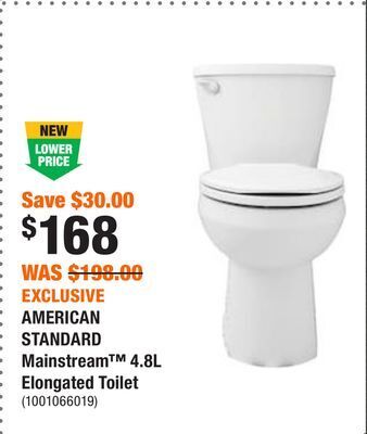 Home Depot Exclusive american standard mainstream™ 4.8l elongated toilet offer