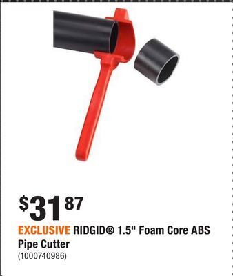 Home Depot Exclusive ridgid® 1.5" foam core abs pipe cutter offer