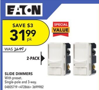 RONA Eaton 2-pack slide dimmers offer