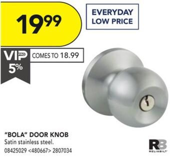 RONA Reliabilt "bola" door knob offer