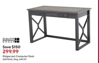 Staples Sunjoy ridgecrest computer desk offer