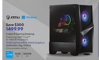 Staples Msi codex r gaming desktop offer