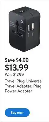 Walmart Travel plug universal travel adapter, plug power adapter offer