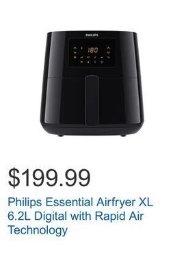 Costco Philips essential airfryer xl 6.2l digital with rapid air technology offer
