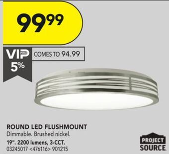 Lowe's Project source round led flushmount 19" offer