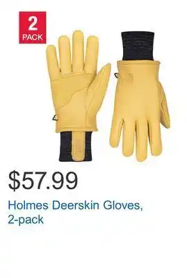 Costco Holmes deerskin gloves, 2-pack offer