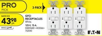 RONA Eaton 3-pack gfci receptacles offer