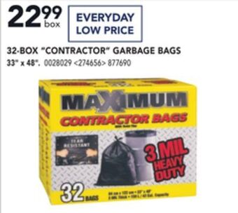 RONA Maximum 32-box "contractor" garbage bags 33" x 48" offer