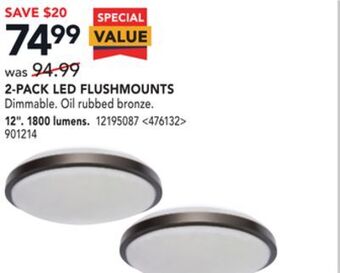 RONA Project source 2-pack led flushmounts 12" offer