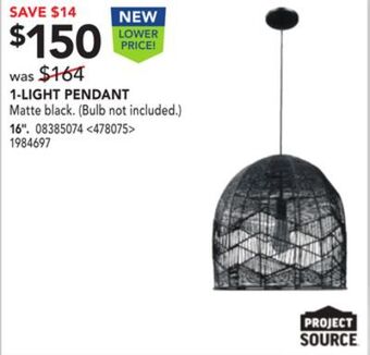 RONA Project source 1-light pendant 16" offer