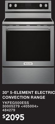 RONA Kitchenaid 30" 5-element electric convection range offer